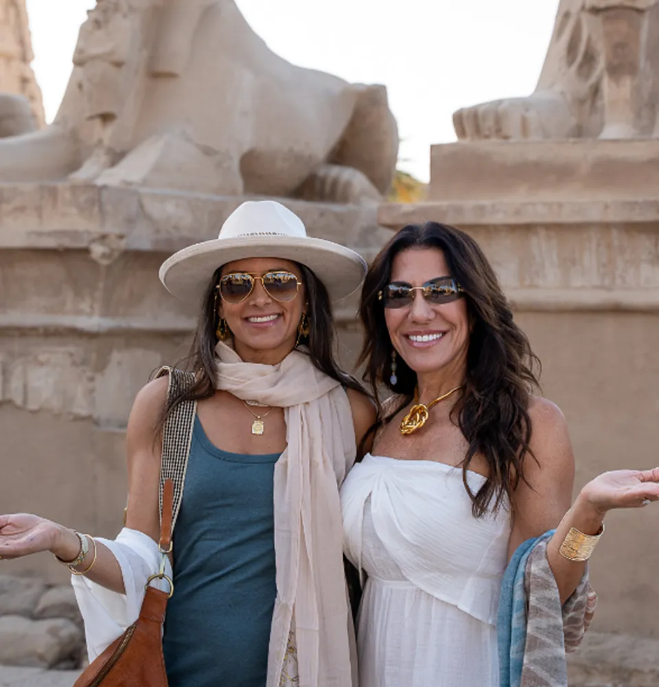 Two women at the temple