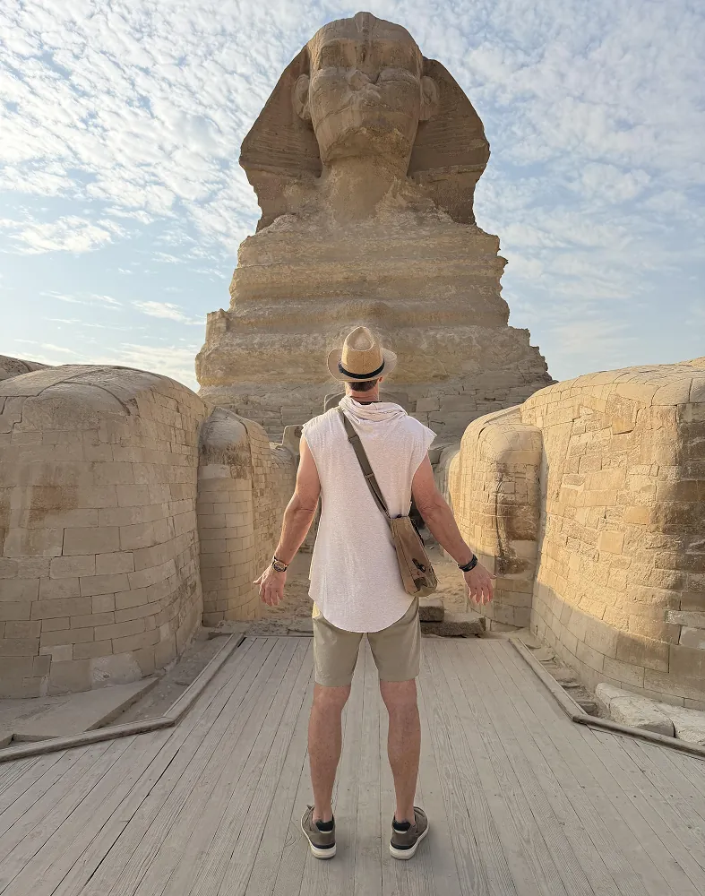 Participant facing the Sphinx