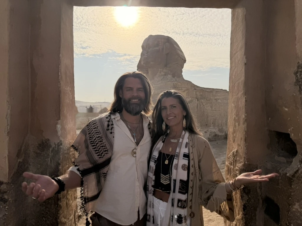 Deborah and Brandon Yager at the Great Sphinx in Egypt