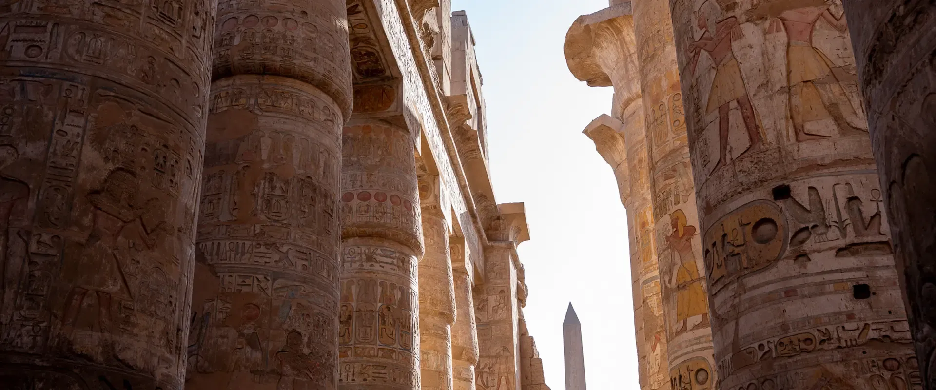 Karnak columns and obelisk