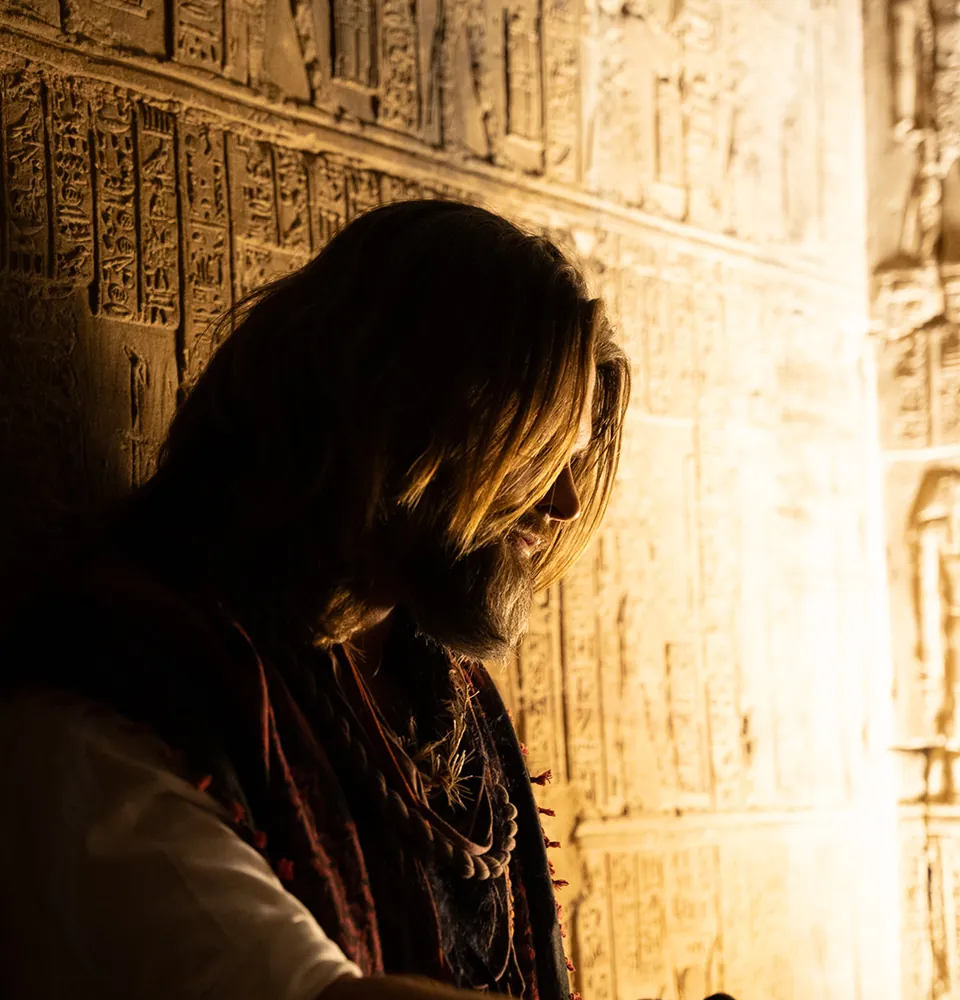 Brandon in the hieroglyph chamber